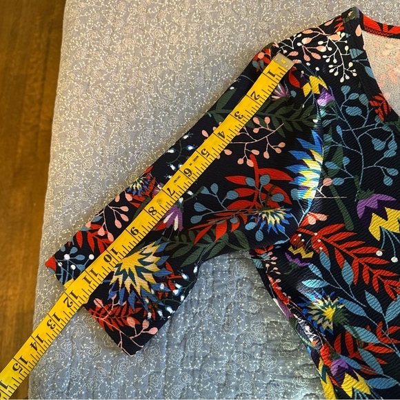LulaRoe Dress Nicole Dark Floral Multicolor Fit & Flare 3/4 Sleeve Size XL - Picture 13 of 13